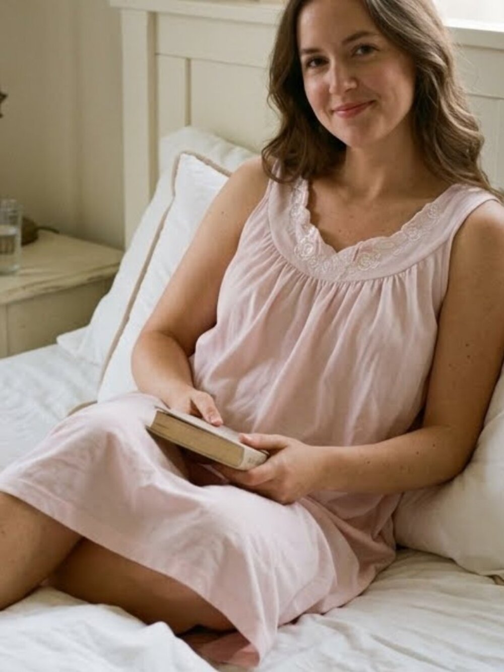Miss Elaine Women's Vintage Sleeveless Nightgown Pastel Pink Size Loungewear